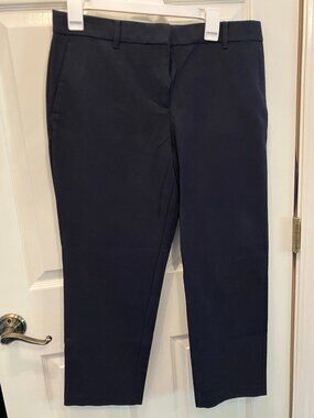 Ann Taylor Curvy Fit Dress Pants Navy Ankle Slim Trousers Size 10